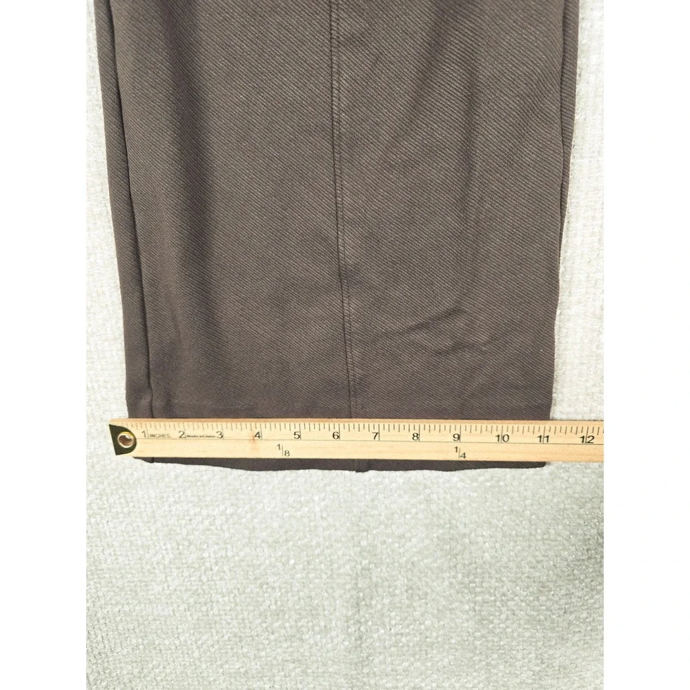 Cabi Brown Wide Leg Pintuck Trousers Side Zip Stretch‎ Career Pants Size 10